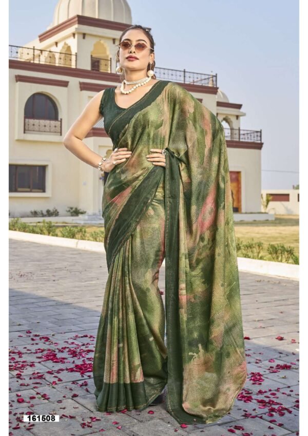 Saami Abstract Print Georgette Casual Saree - Image 4