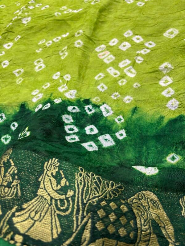 Bandhej Cotton Jaqard Silk Saree - Image 3