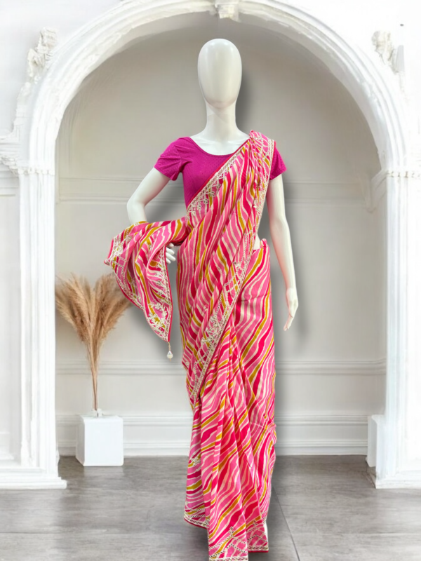 Jaipuri Gotta Patti Leheriya Saree - Image 3